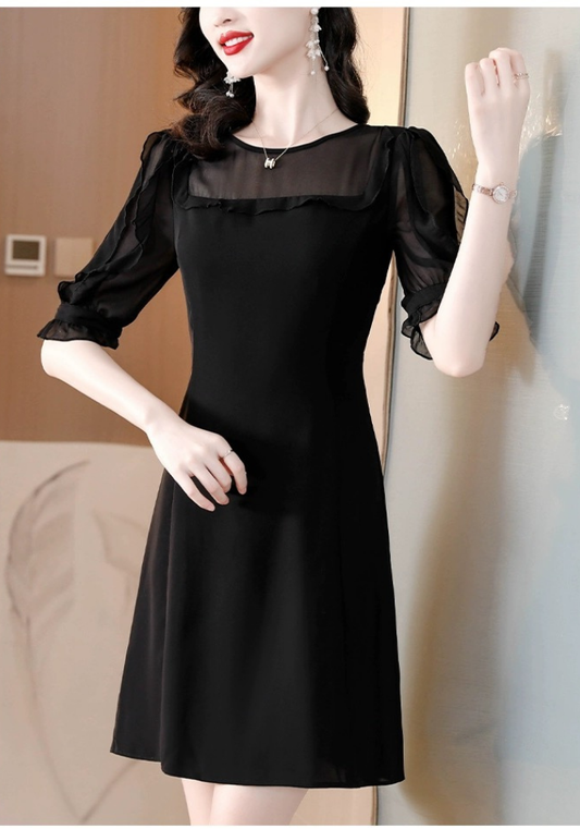 Hepburn style chiffon dress