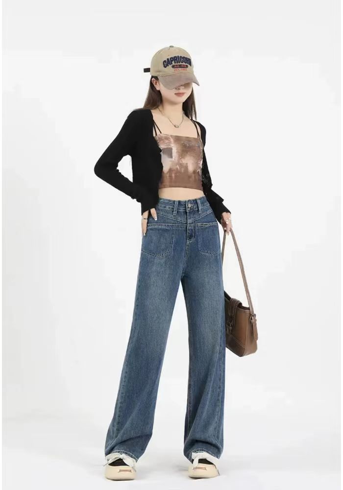 Korean style wide leg jeans