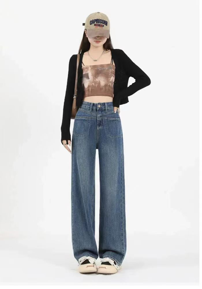 Korean style wide leg jeans