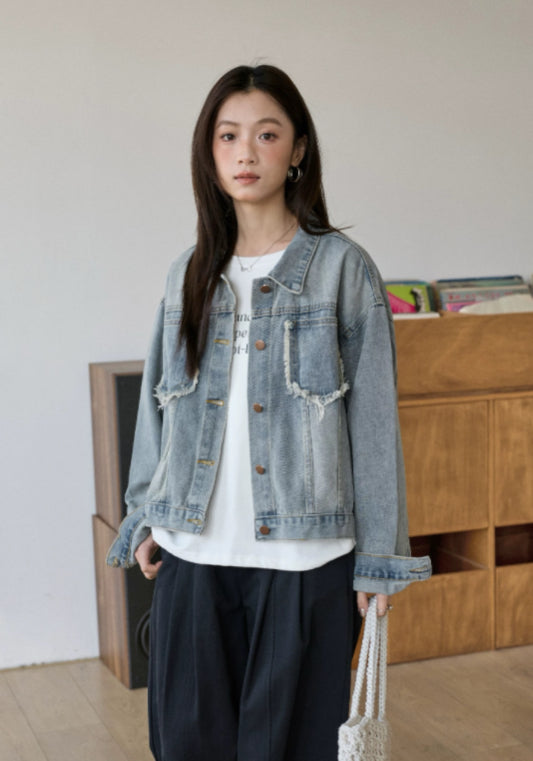 毛邊牛仔外套