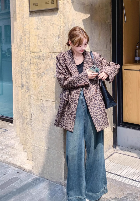 leopard print blazer