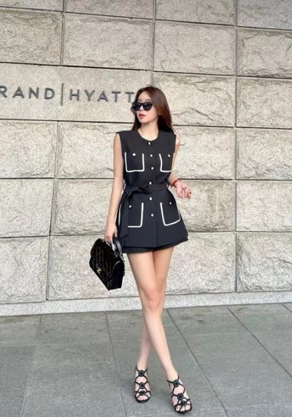 Black vest suit