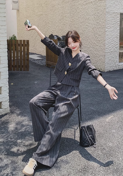 striped suit