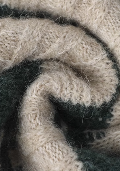 Premium green striped sweater