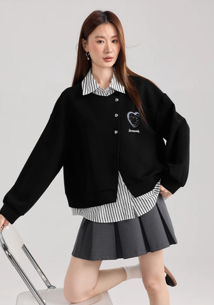 Bright diamond love patchwork sweatshirt