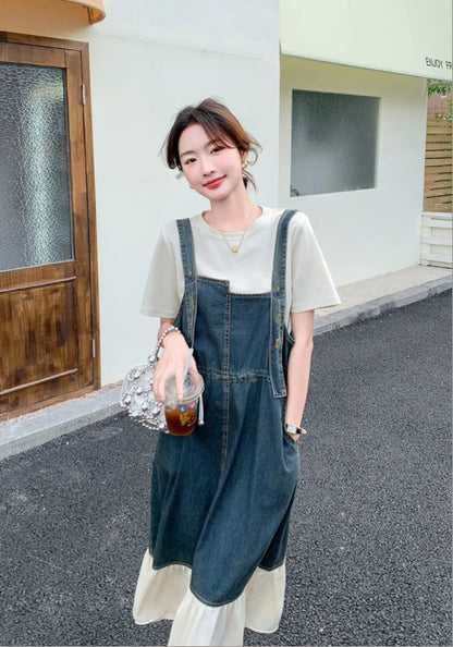 牛仔背帶裙