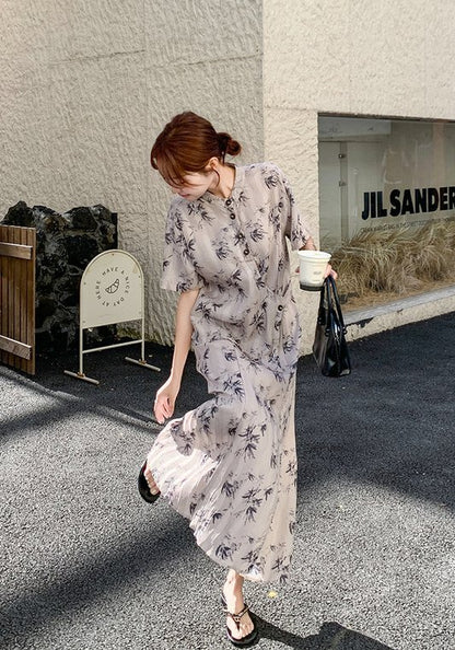 水墨印花天絲裙