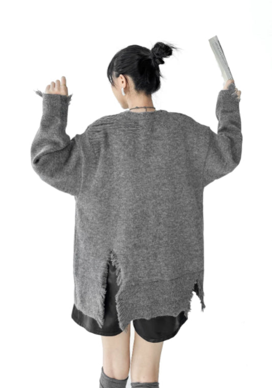 灰色做舊毛衣