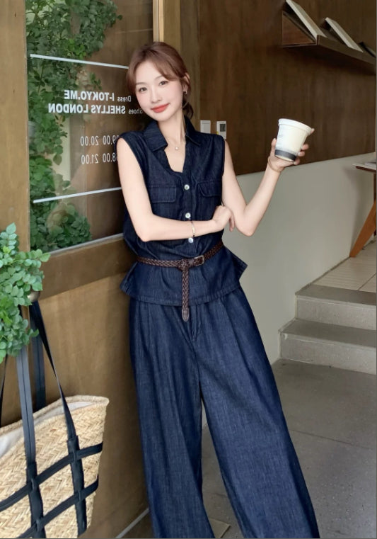 無袖牛仔套裝