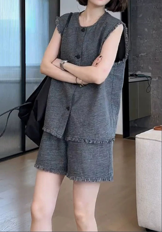 高級灰馬甲套裝