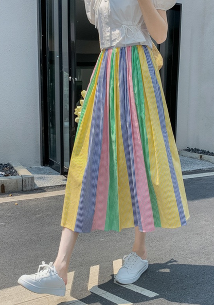 colorful striped skirt