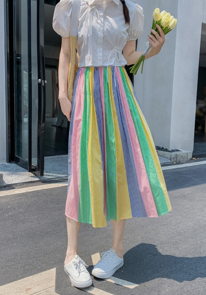 colorful striped skirt
