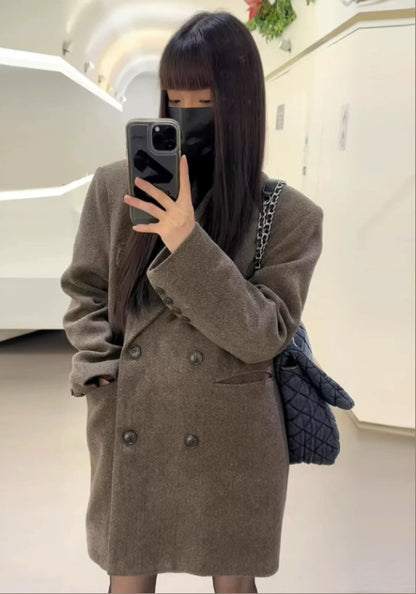 深棕羊毛西裝