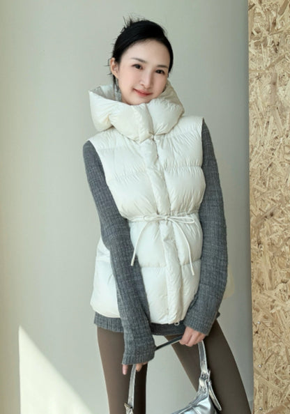 連帽收腰羽絨服