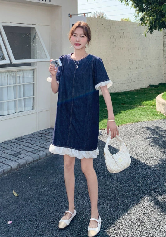 牛仔花邊裙