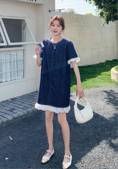 牛仔花邊裙