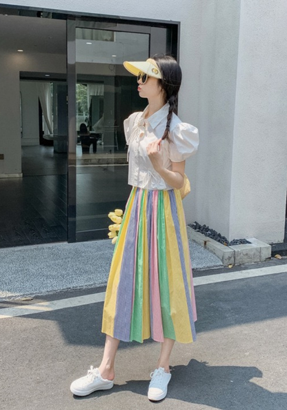 colorful striped skirt