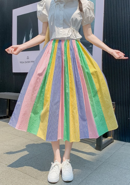 colorful striped skirt