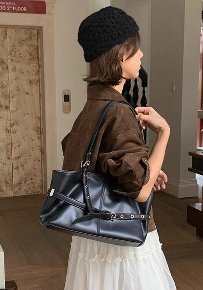 皮扣托特袋