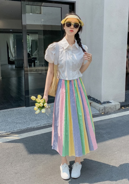 colorful striped skirt