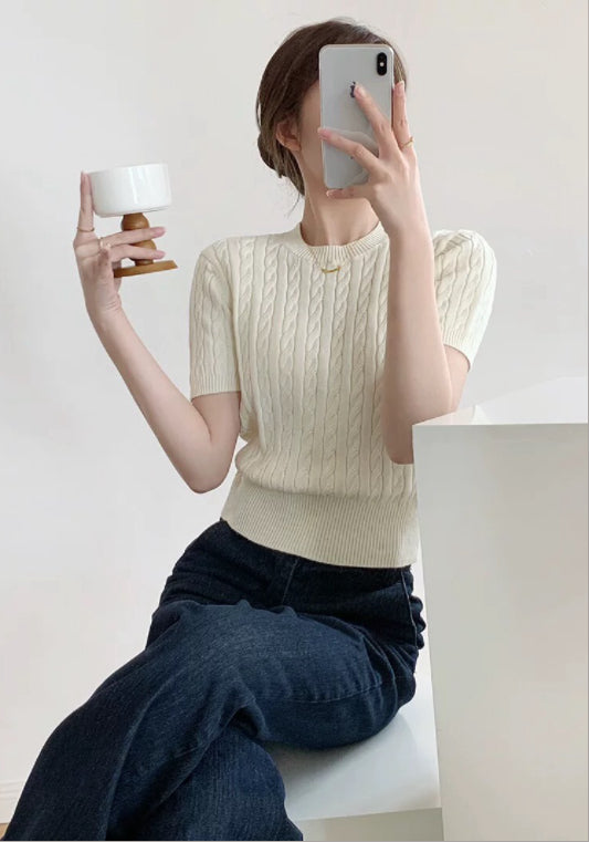 麻花針織上衣