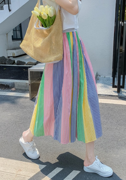colorful striped skirt