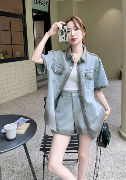 復古牛仔套裝