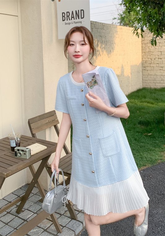 藍色小香風裙