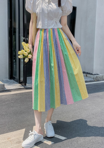 colorful striped skirt