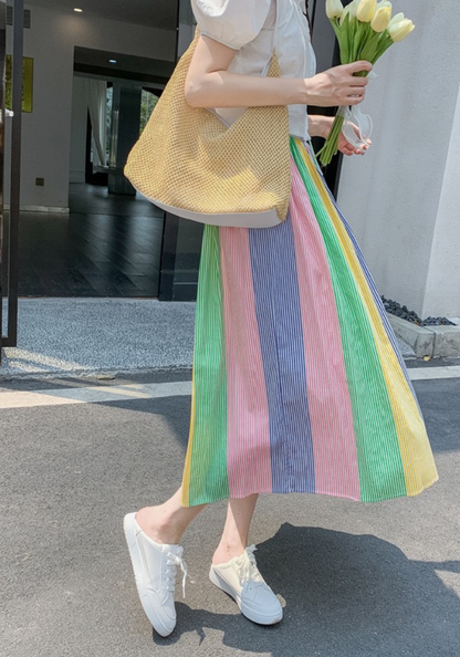 colorful striped skirt