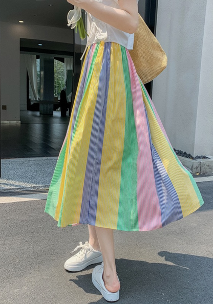 colorful striped skirt