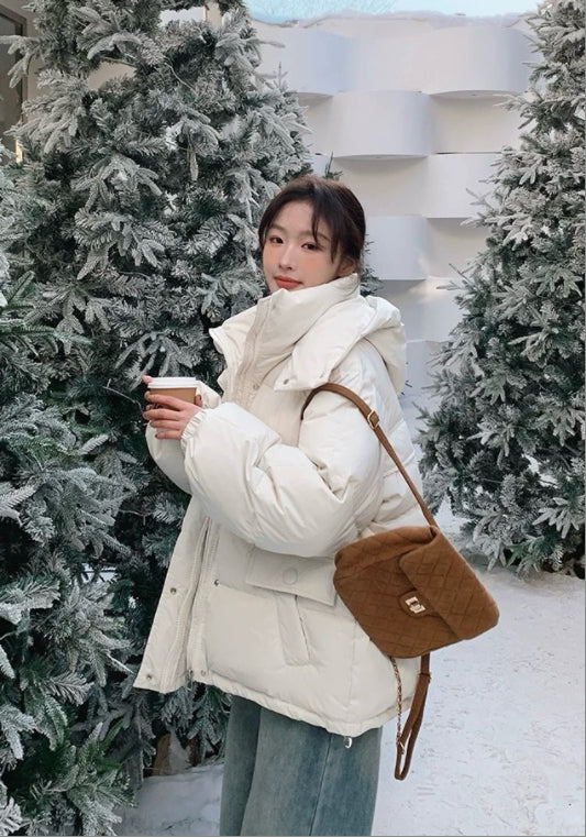 簡約連帽羽絨服