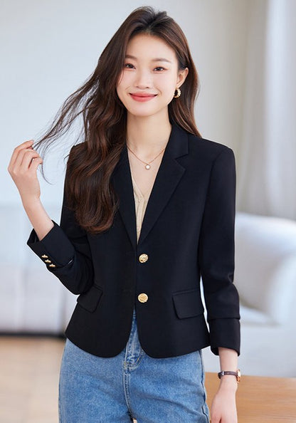 女士西裝外套 2024新款 春秋季休閒高級感修身西裝上衣 小個子專用