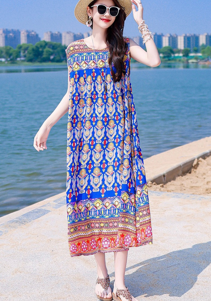 [High-end cotton silk beach skirt]