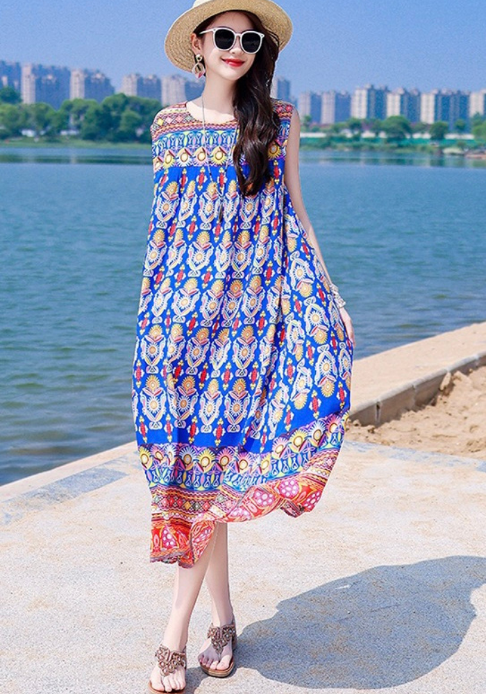 [High-end cotton silk beach skirt]