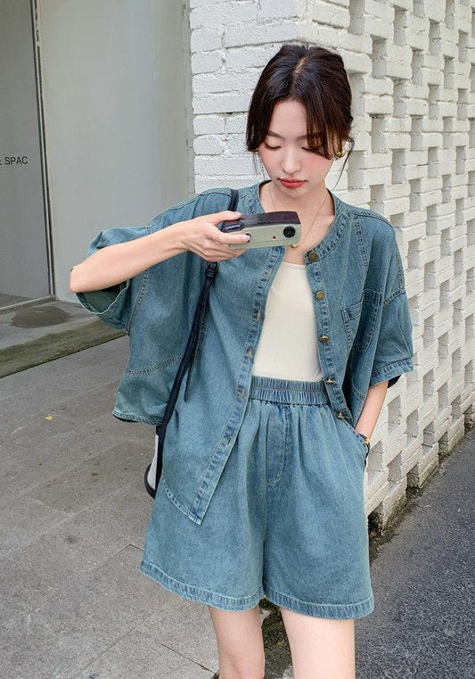 寬鬆牛仔套裝