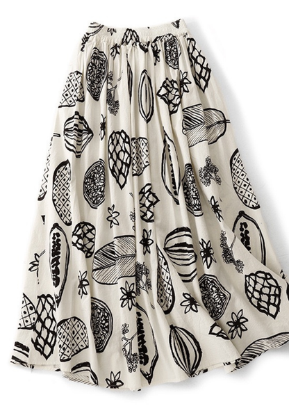 [Cotton and linen skirt]