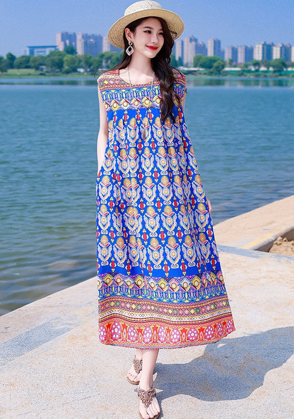 [High-end cotton silk beach skirt]