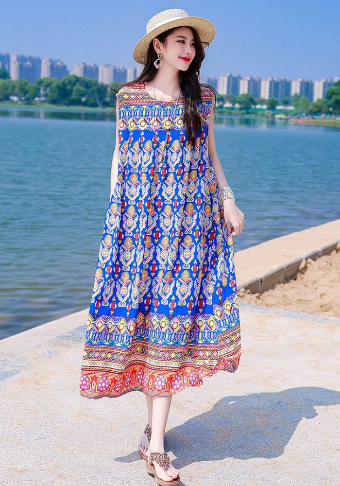 [High-end cotton silk beach skirt]