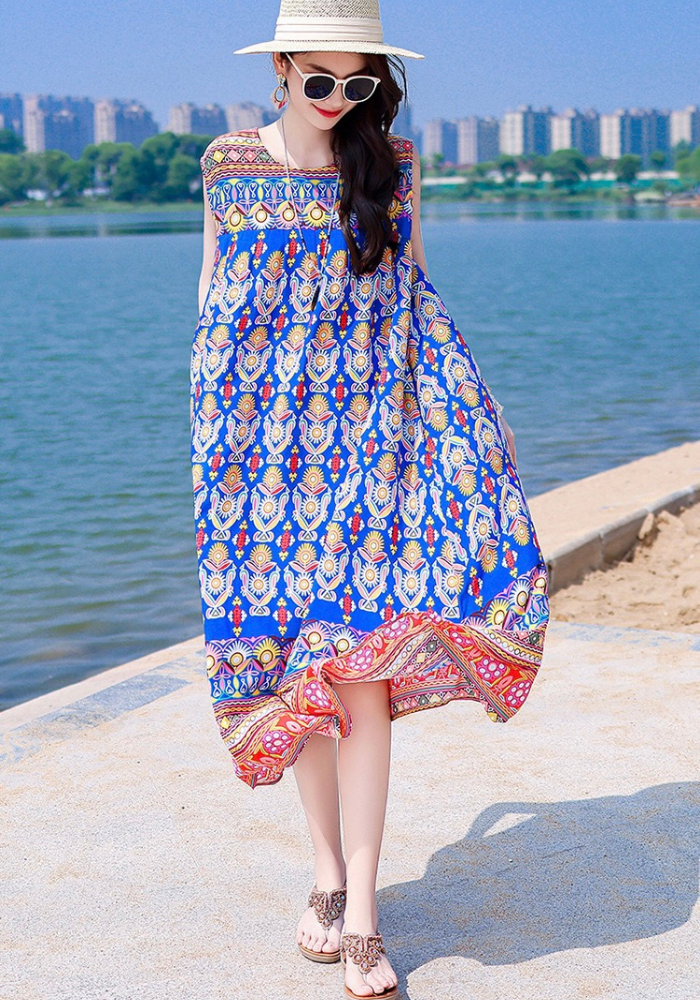 [High-end cotton silk beach skirt]