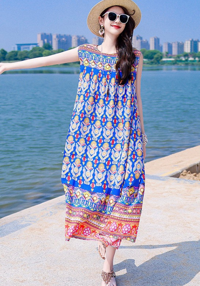 [High-end cotton silk beach skirt]