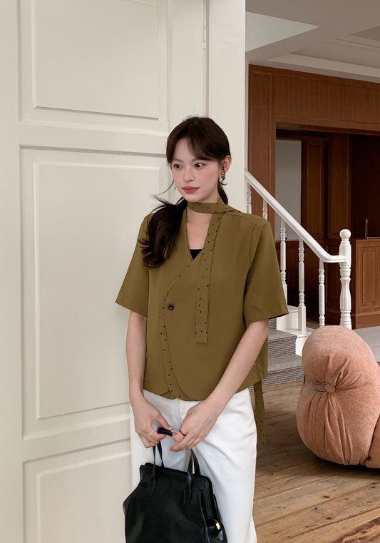假兩件波點西裝