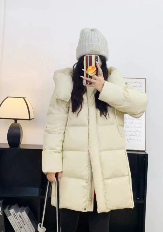 中長款連帽羽絨服