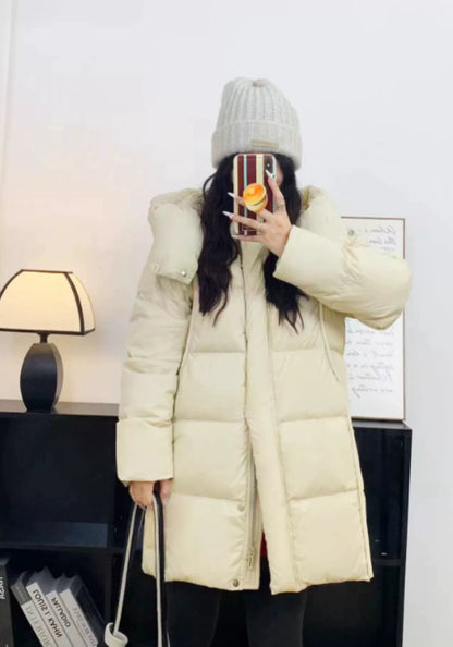 中長款連帽羽絨服
