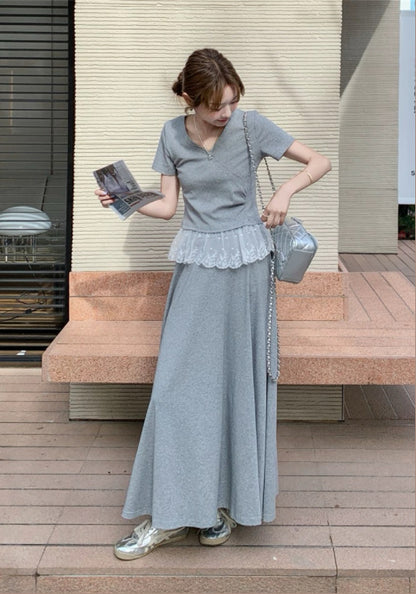 蕾絲拼接套裝