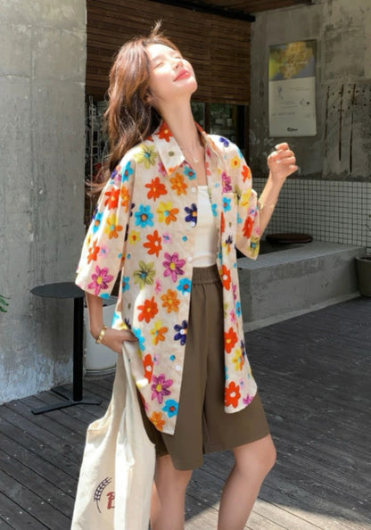 彩色花襯衫