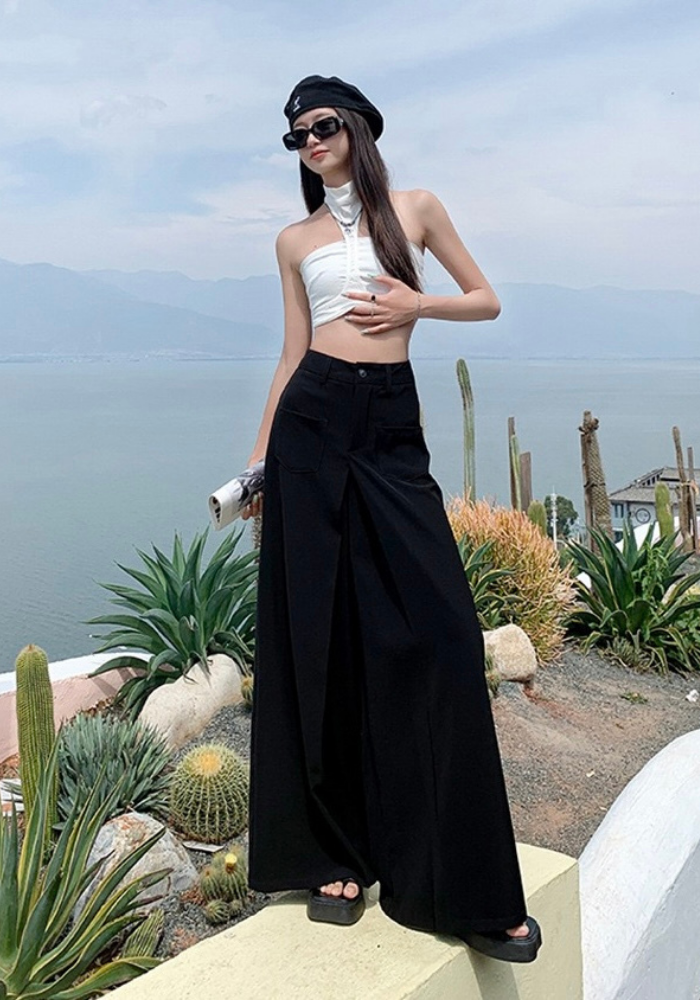 High-end wide-leg culottes