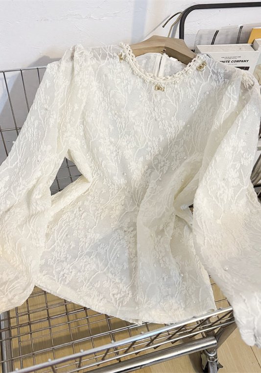 蕾絲珍珠襯衫