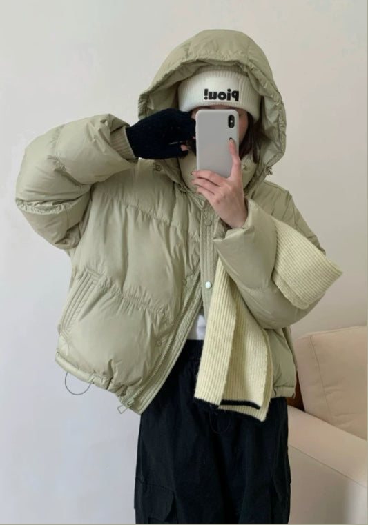 簡約連帽羽絨服外套