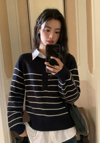 條紋針織衫